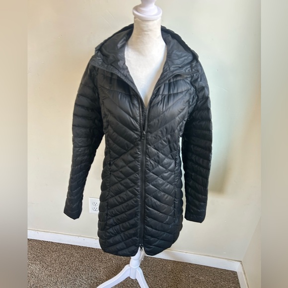 ▶️ The North Face TNF 700 Down Puffer coat Women’s Small black jacket hooded - Picture 16 of 16